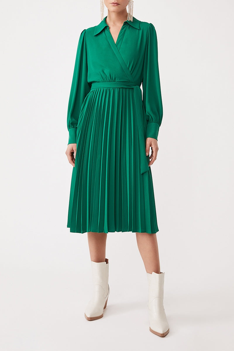 Vestido Plisado - Verde