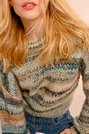 Pull - Beige Et Bleu - Femme