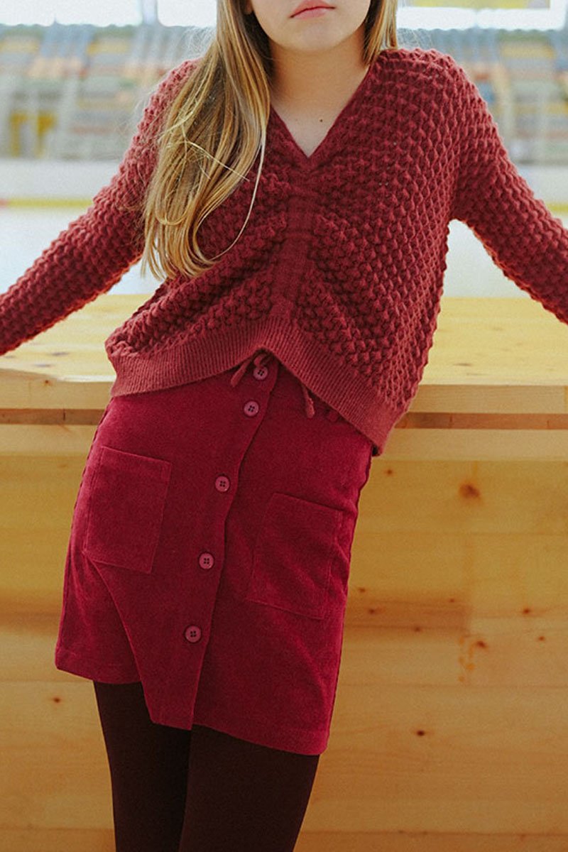 Pull - Bordeaux - Molly Girl - Enfant
