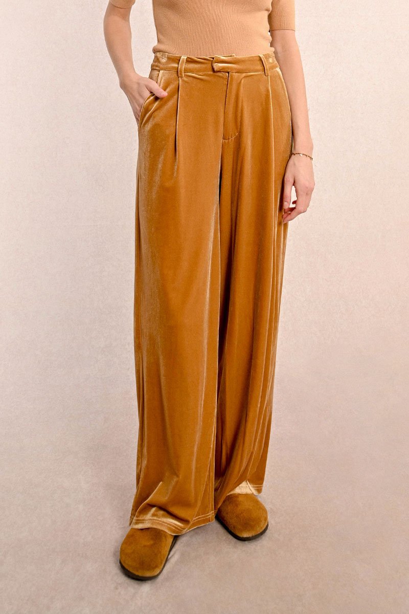 Pantalon Palazzo - Moutarde - Molly Bracken - Femme