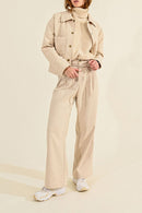 High-waisted trousers - Cream - Molly Bracken - Women's