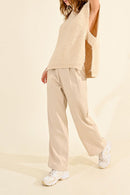 High-waisted trousers - Cream - Molly Bracken - Women's
