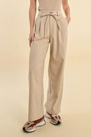 High-waisted trousers - Cream - Molly Bracken - Women's