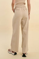 High-waisted trousers - Cream - Molly Bracken - Women's