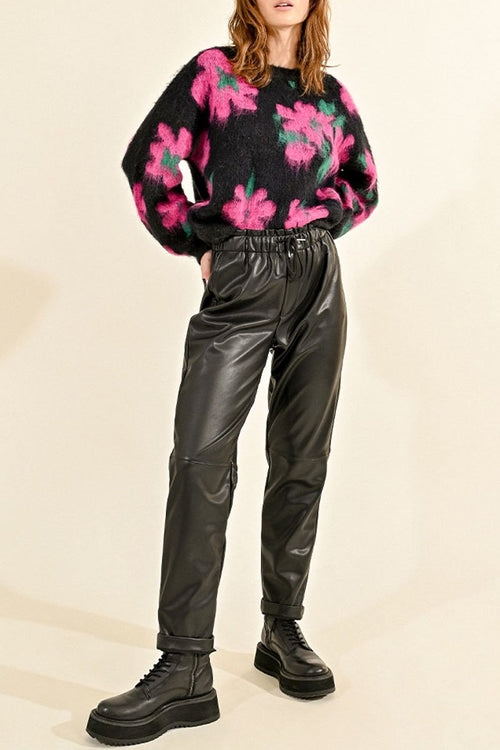 High-waisted trousers - Black - Molly Bracken - Women's