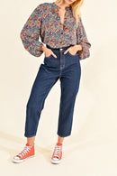 Jean 7/8 Taille Haute - Bleu Foncé - Lili Sidonio - Femme