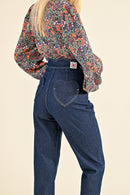 Jean 7/8 Taille Haute - Bleu Foncé - Lili Sidonio - Femme