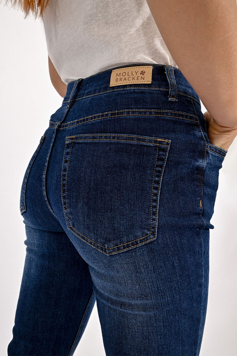 Jeans - Dark Blue - Molly Bracken - Women's