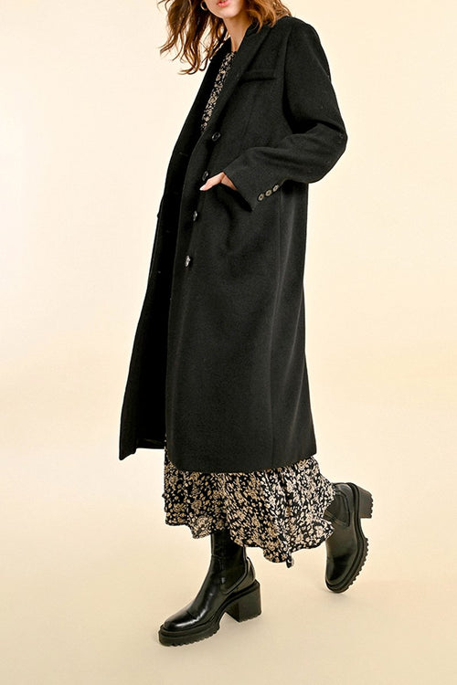 Manteau En Laine - Noir - Femme