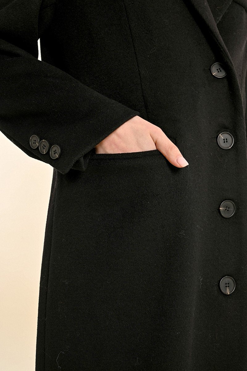 Manteau En Laine - Noir - Femme
