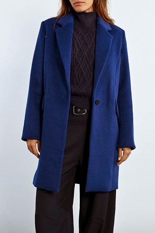 Wool Coat - Navy Blue - Lili Sidonio - Women's