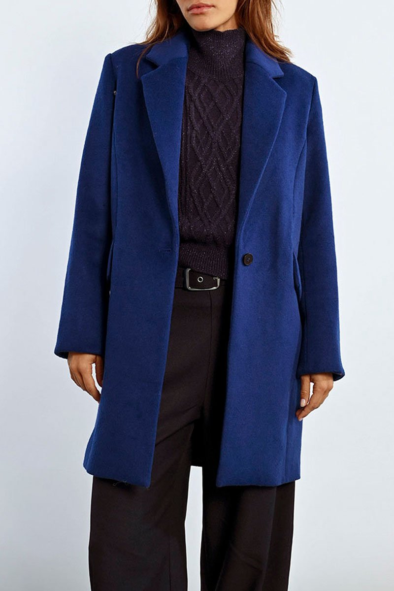 Manteau En Laine - Bleu Marine - Lili Sidonio - Femme