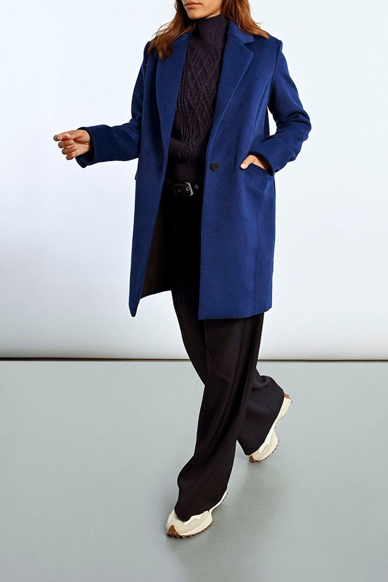 Manteau En Laine - Bleu Marine - Lili Sidonio - Femme