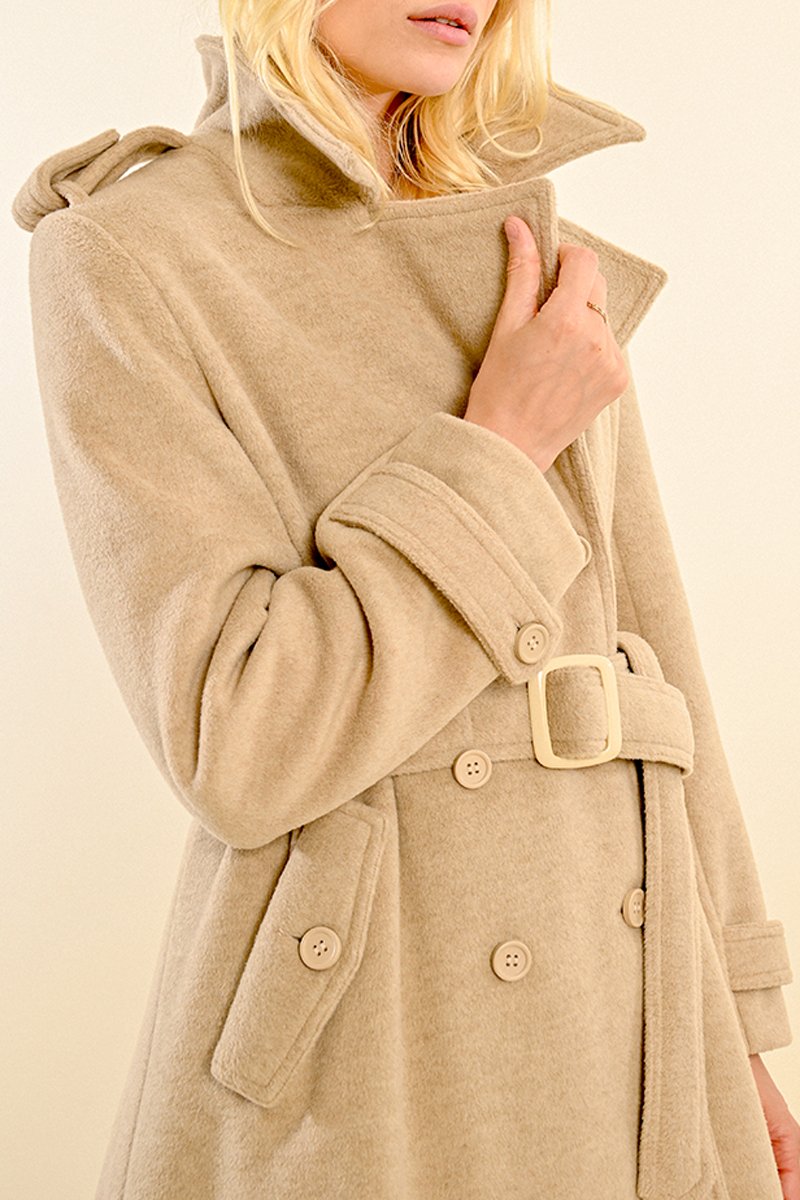 Coat - Beige - Molly Bracken - Women's
