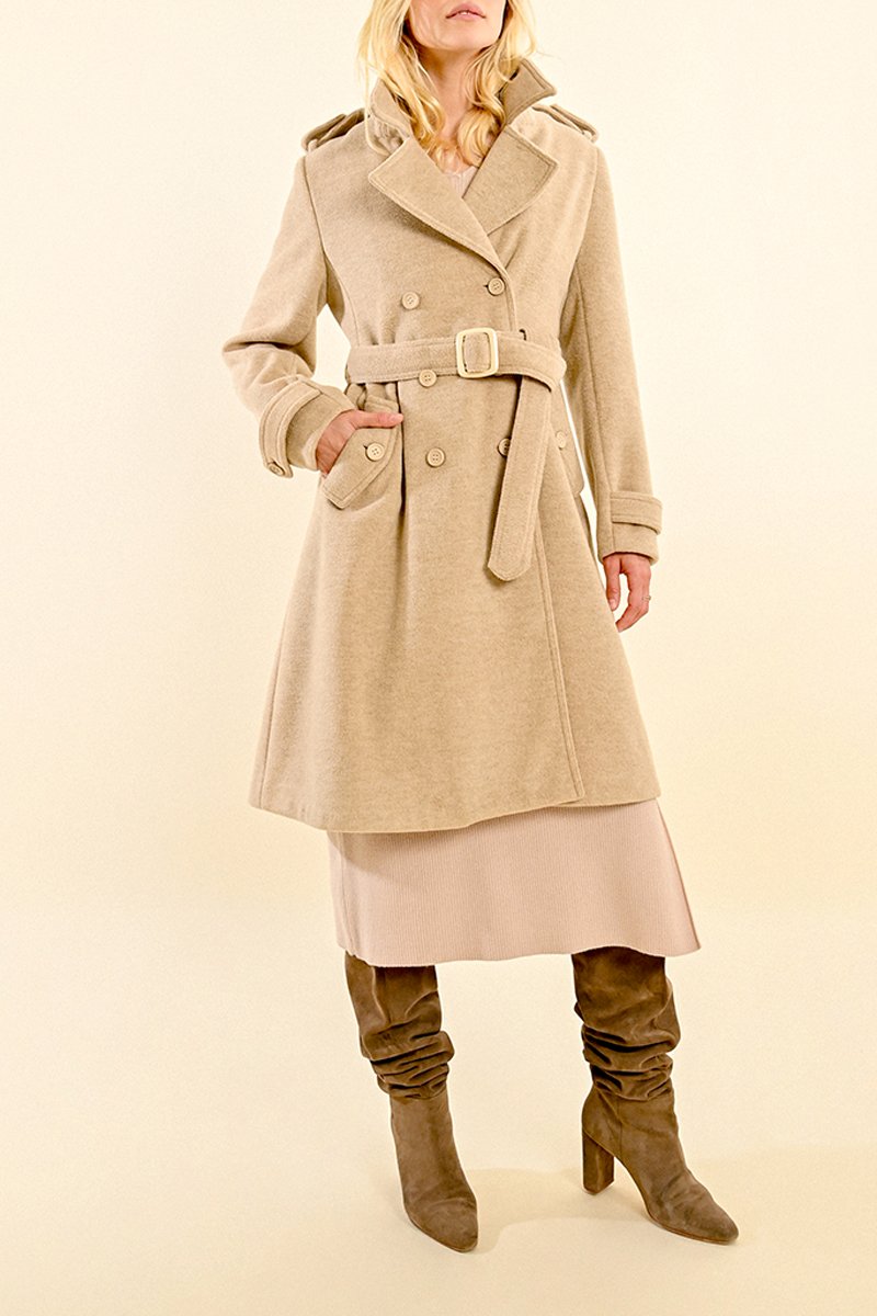 Coat - Beige - Molly Bracken - Women's