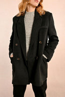 Wool Coat - Black - Molly Bracken - Women's