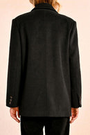 Wool Coat - Black - Molly Bracken - Women's