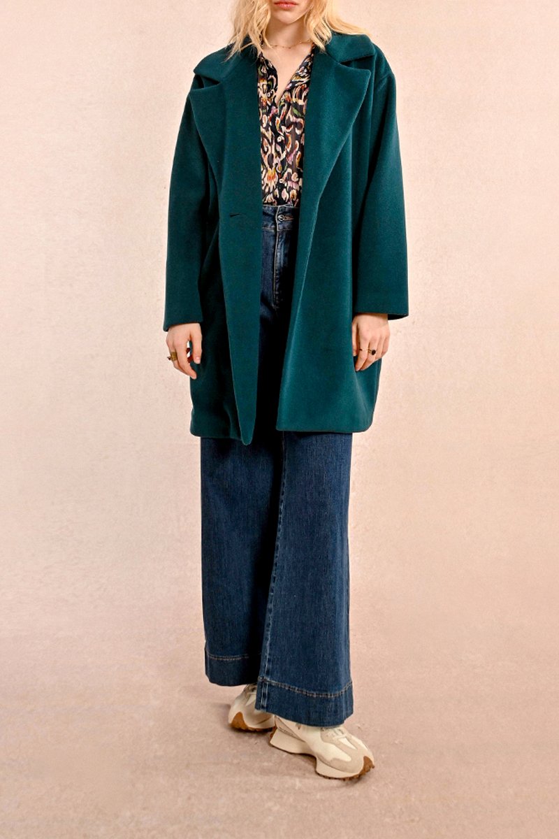 Coat - Teal Blue - Molly Bracken - Women's