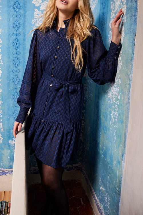 Robe Chemise - Bleu Marine - Molly Bracken - Femme