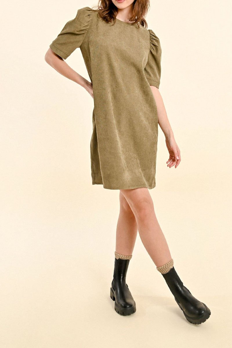 Straight Dress - Khaki - Molly Bracken - Women's