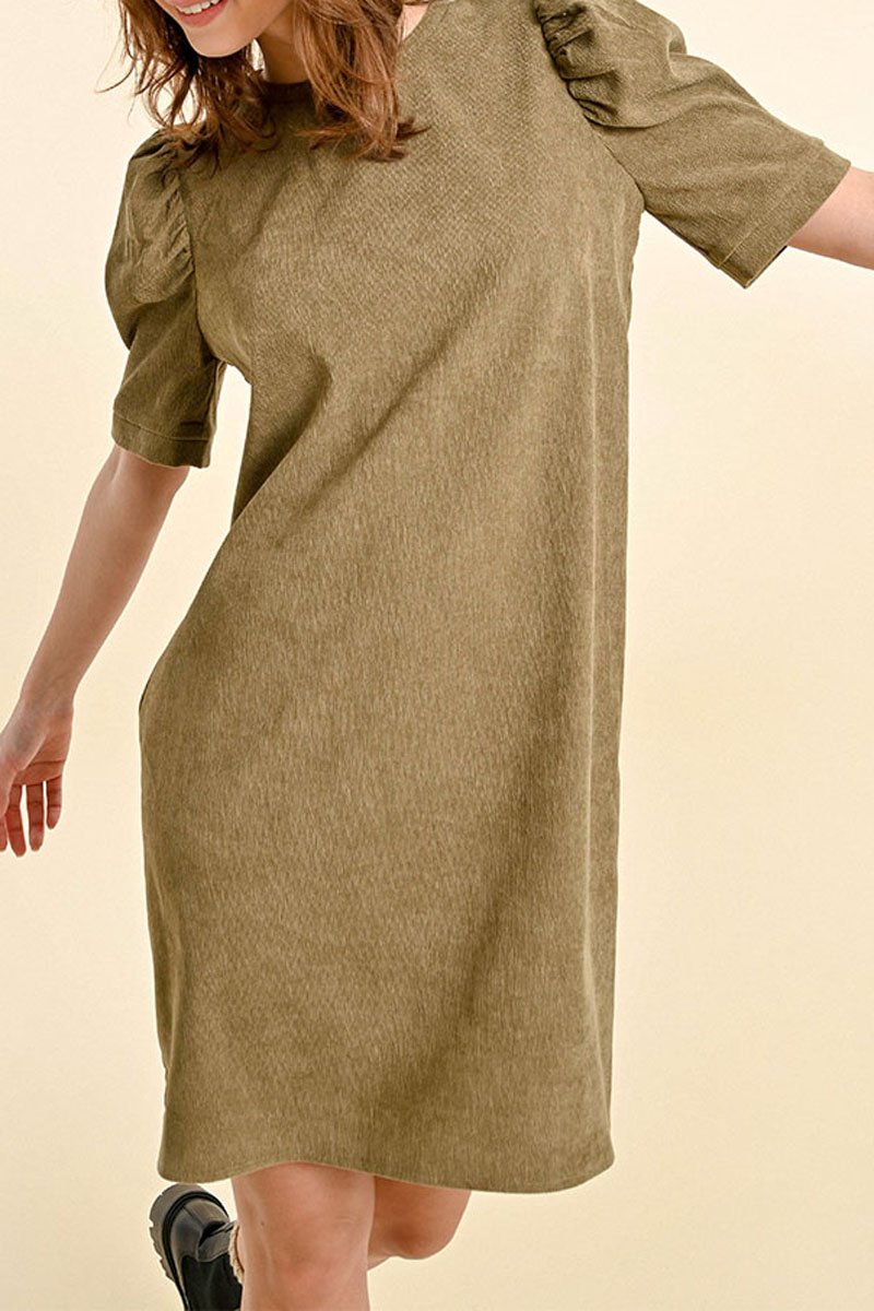 Straight Dress - Khaki - Molly Bracken - Women's