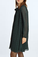 Robe Plissée - Vert Foncé - Lili Sidonio - Femme