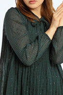 Robe Plissée - Vert Foncé - Lili Sidonio - Femme