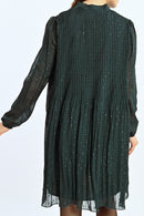 Robe Plissée - Vert Foncé - Lili Sidonio - Femme