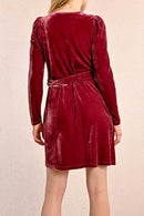 Wrap Dress - Burgundy - Molly Bracken - Women's