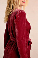 Wrap Dress - Burgundy - Molly Bracken - Women's