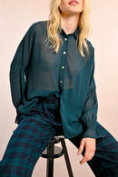 Blouse - Teal Blue - Molly Bracken - Women's