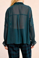 Blouse - Teal Blue - Molly Bracken - Women's