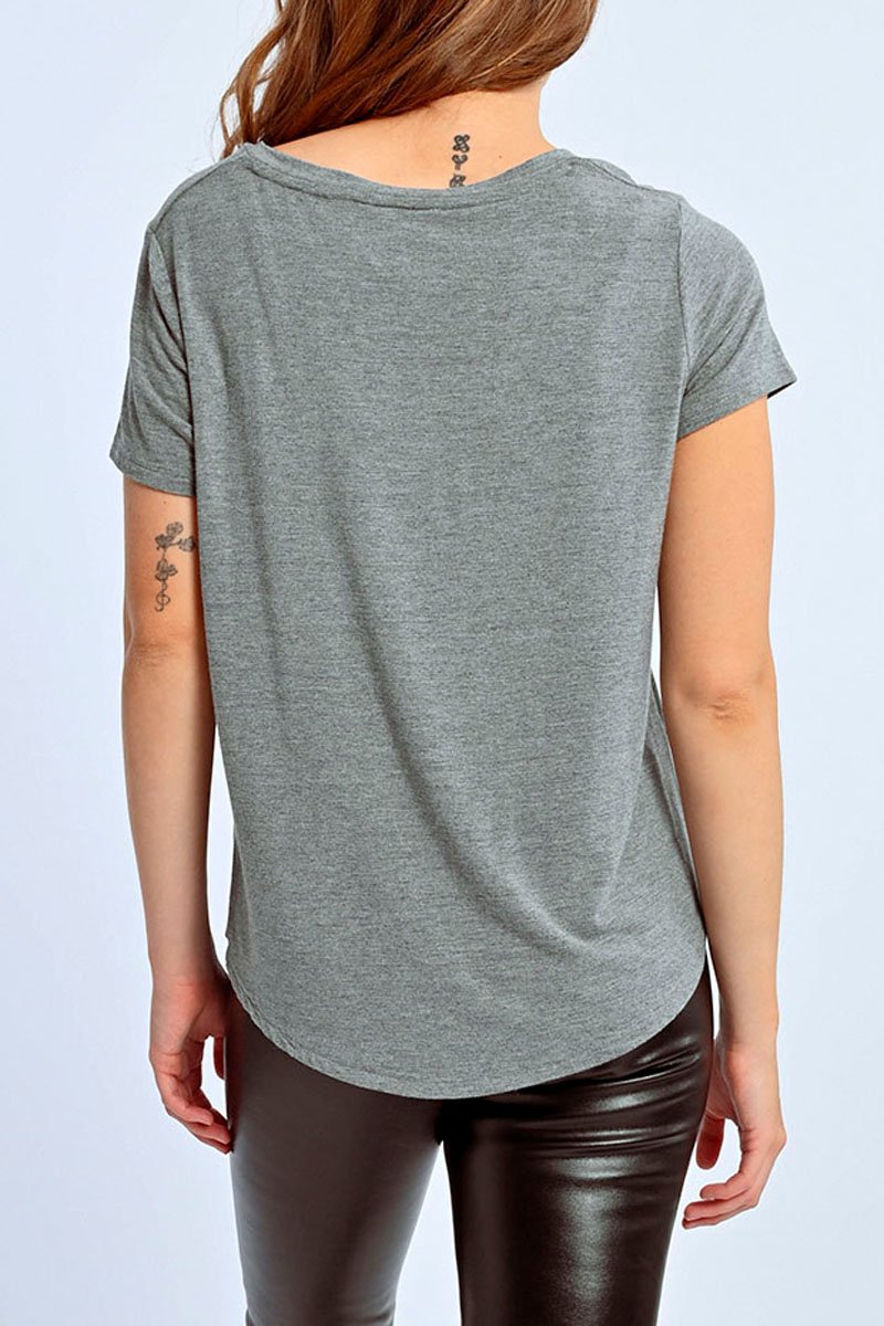 T-Shirt - Light Heather Grey - Lili Sidonio - Women's