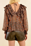 Blouse - Marron - Molly Bracken - Femme