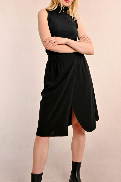 Jupe Portefeuille - Noir - Molly Bracken - Femme