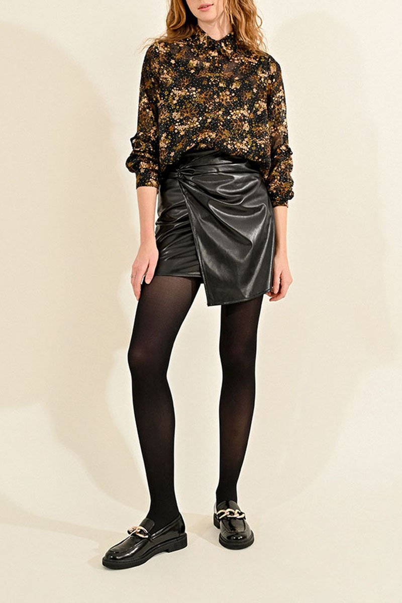 Wrap Skirt - Black - Molly Bracken - Women's