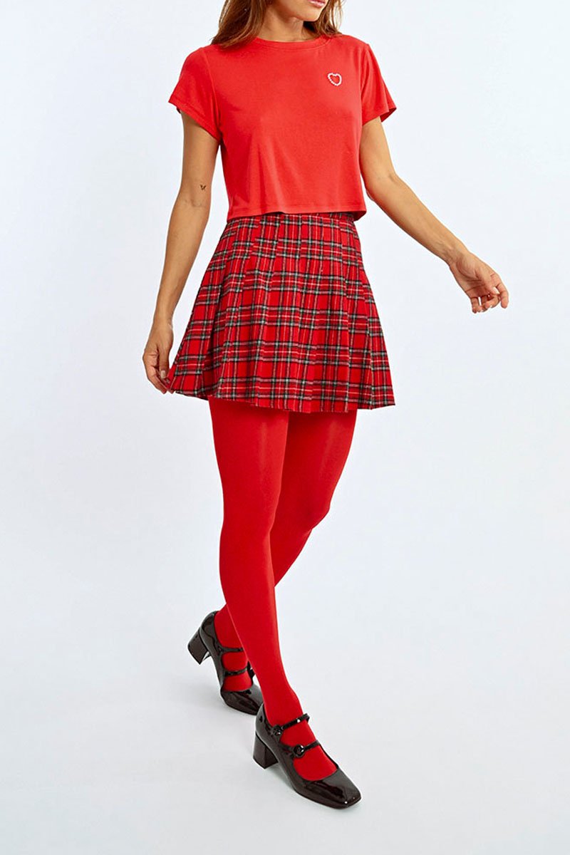 Pleated Skirt - Red - Lili Sidonio - Women's