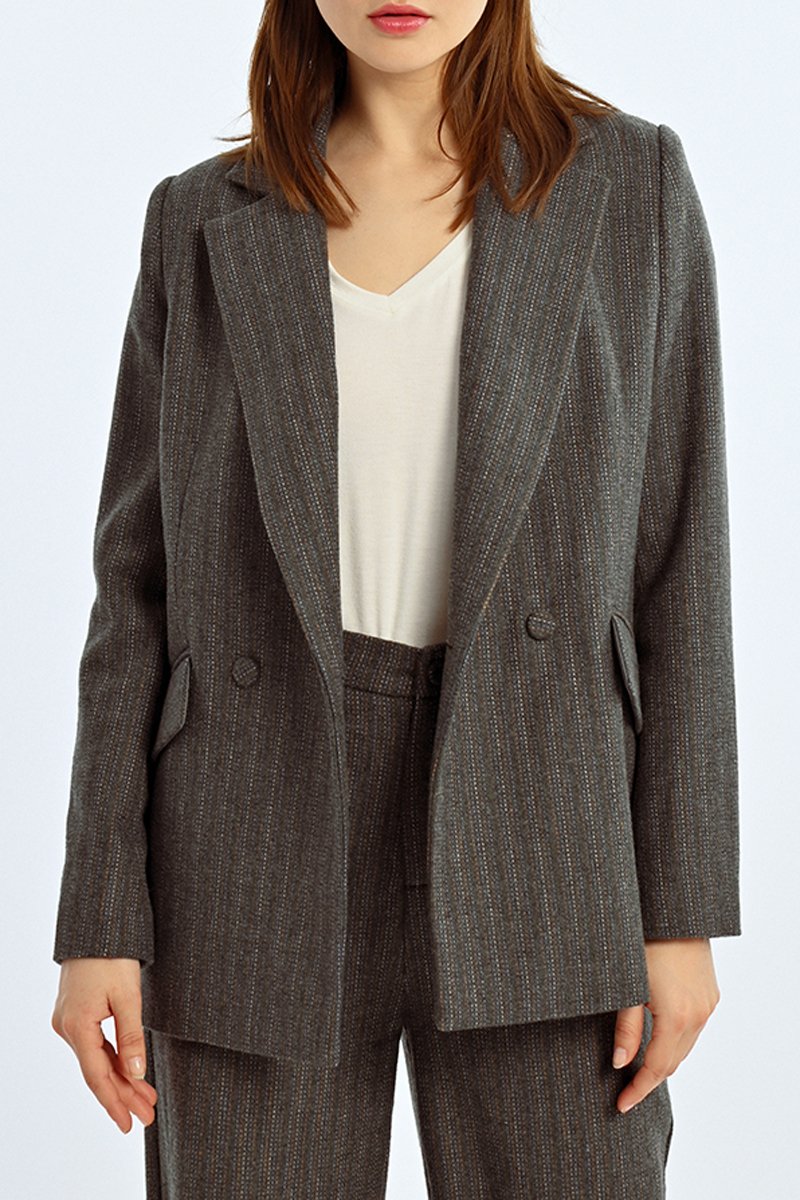 Blazer En Laine - Gris - Lili Sidonio - Femme