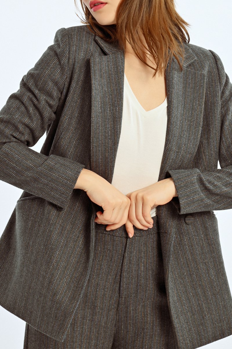 Blazer En Laine - Gris - Lili Sidonio - Femme
