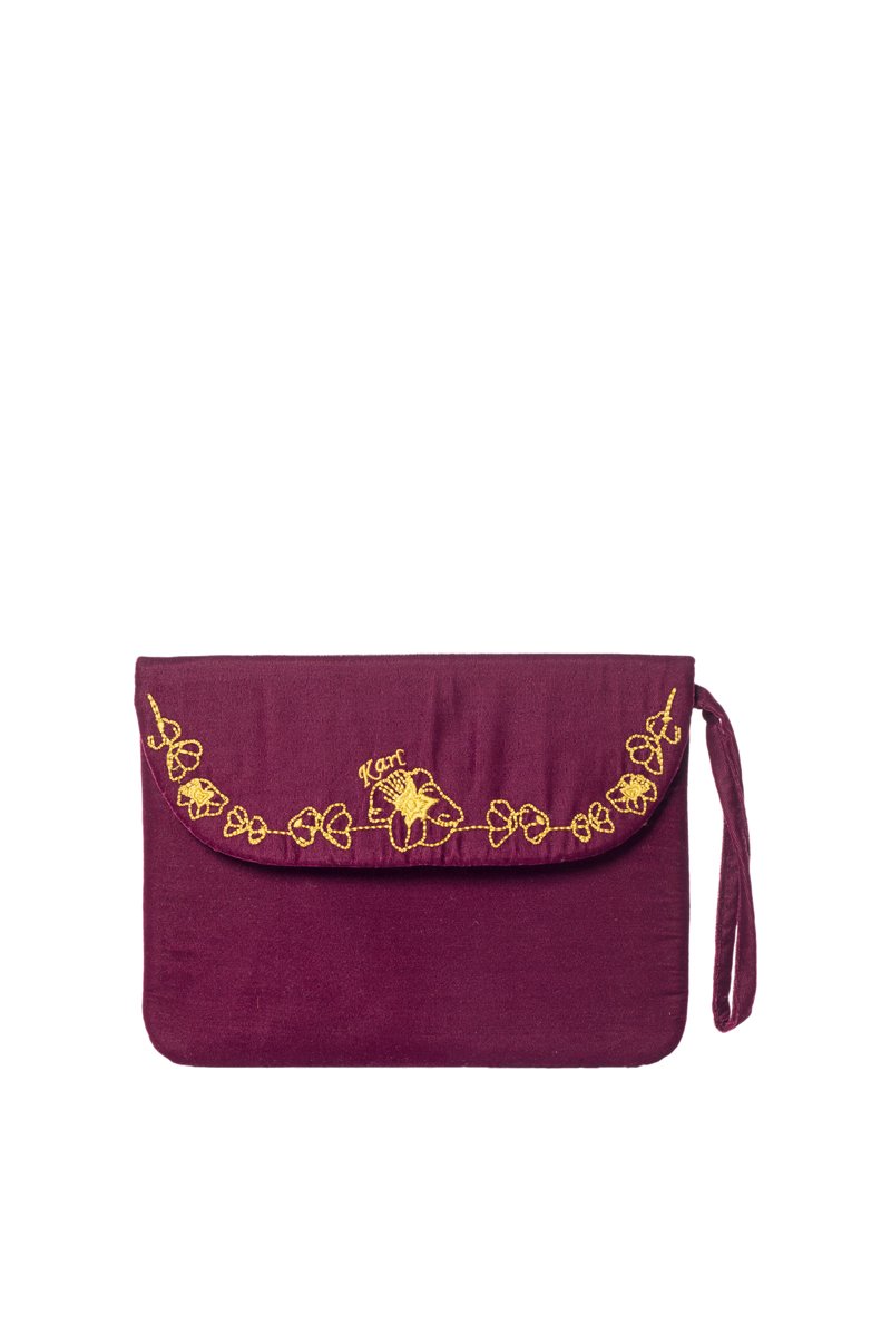 Pochette En Velours Hisa - Bordeaux