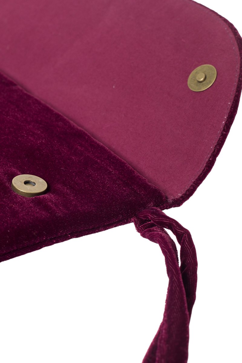 Pochette En Velours Hisa - Bordeaux
