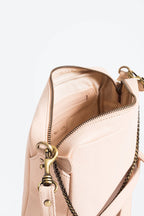 Leather Shoulder Bag - Nude