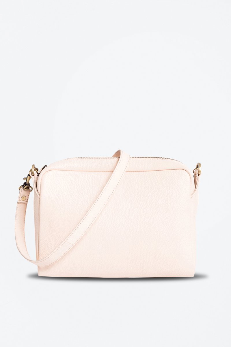 Leather Shoulder Bag - Nude
