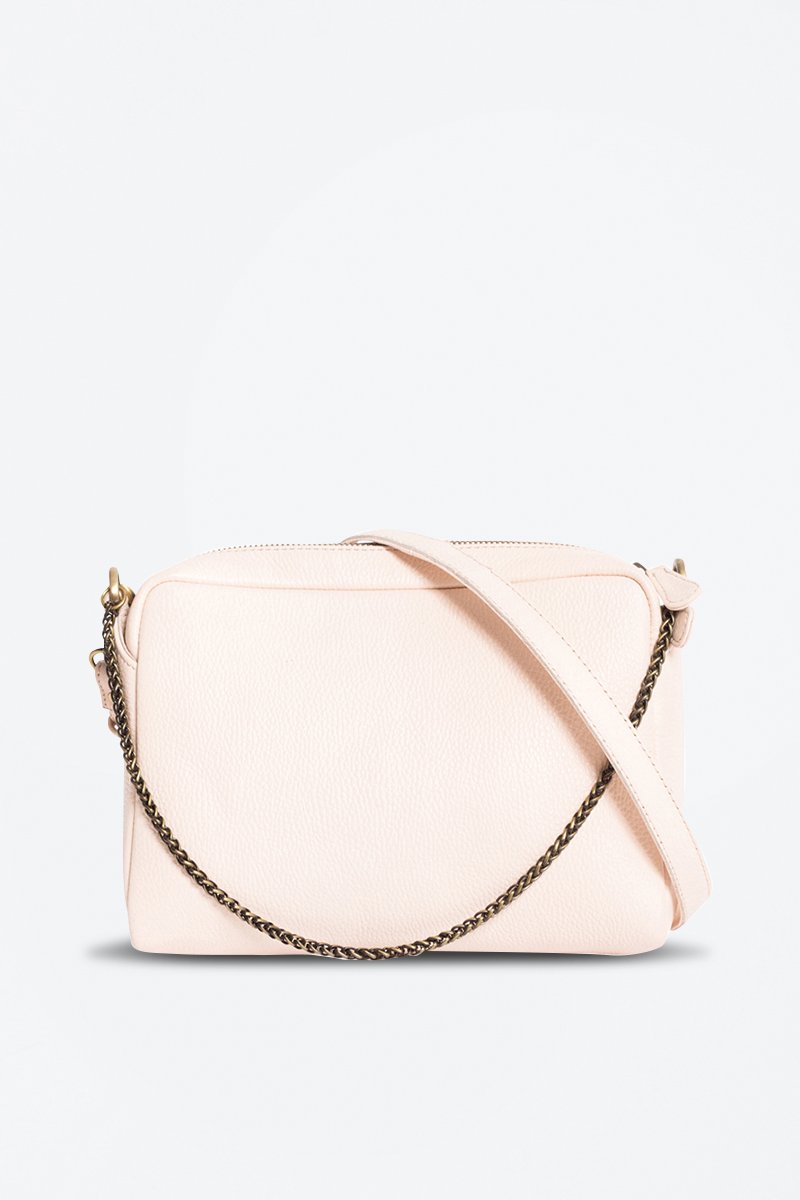Leather Shoulder Bag - Nude