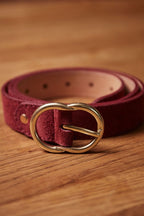 Ceinture En Nubuck Helene - Bordeaux