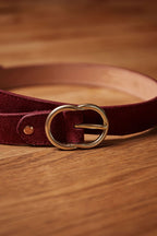Ceinture En Nubuck Helene - Bordeaux