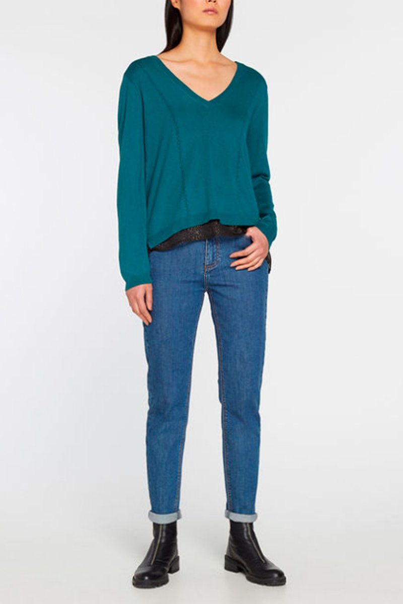 Trompe L'Œil Sweater - Duck Blue