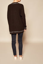 Gilet Long En Laine Et Cachemire - Kaki Profond