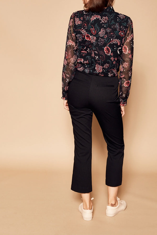 Pantalones zanahoria 7/8 de talle alto - Negro