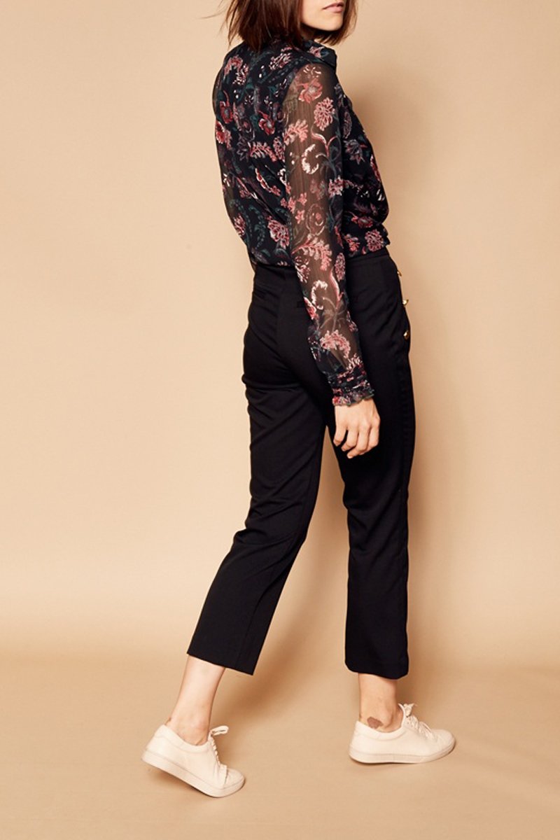 Pantalones zanahoria 7/8 de talle alto - Negro